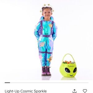 Pottery Barn Kids Iridescent Teal & Purple Cosmic Jumpsuit Costume